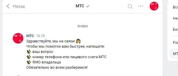 Вход в приложение МТС